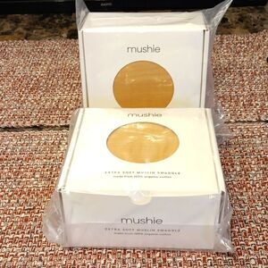 2 Boxes MUSHIE 100% Organic Cotton Extra Soft Muslin Swaddle In Fall Yel…‎